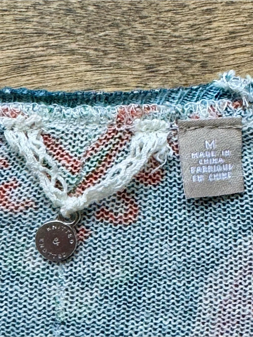 Anthropologie Knitted & Knotted cream cardigan sweater.